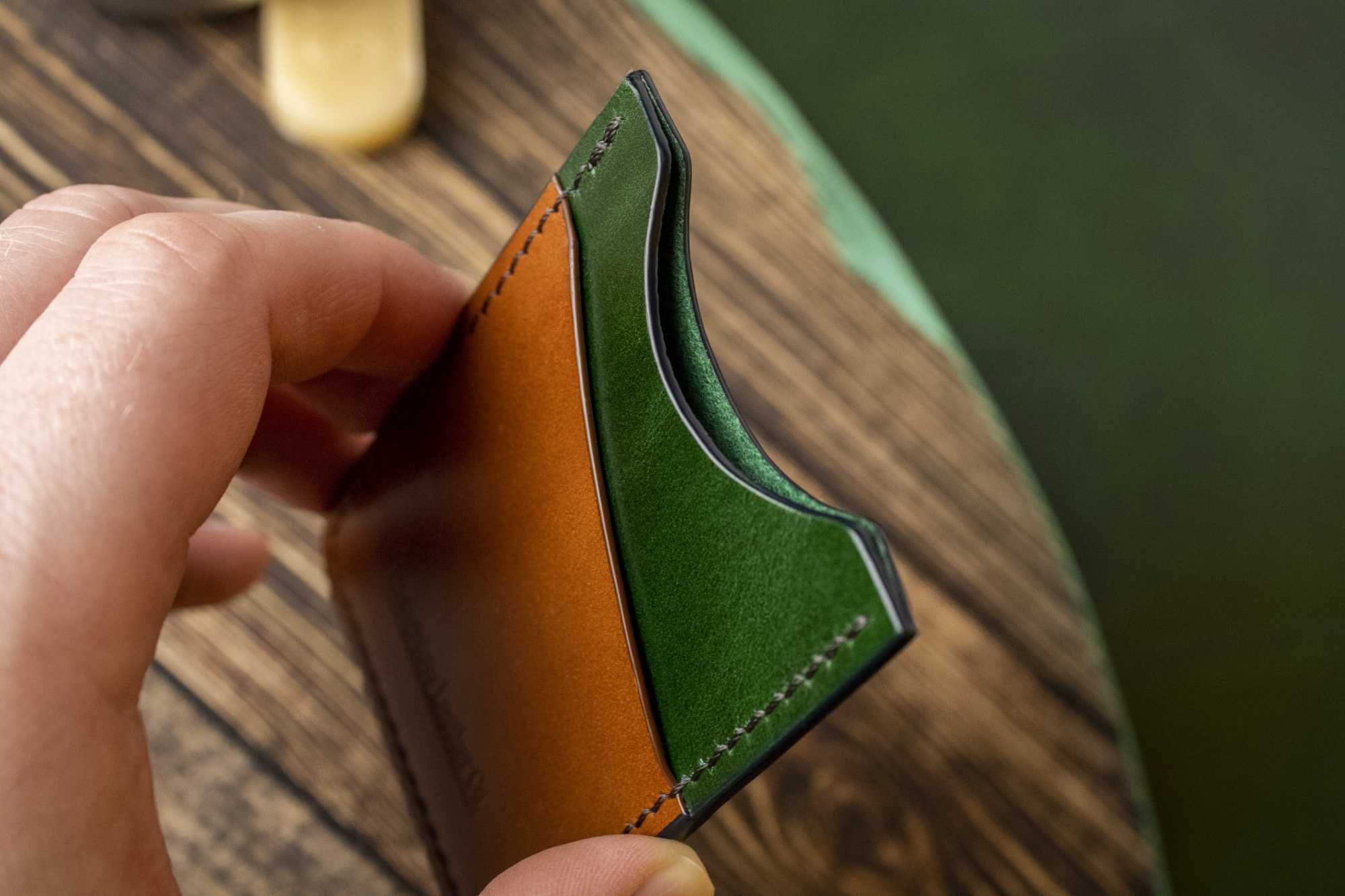 Skórzane etui na karty EDC, personalizowany portfel męski