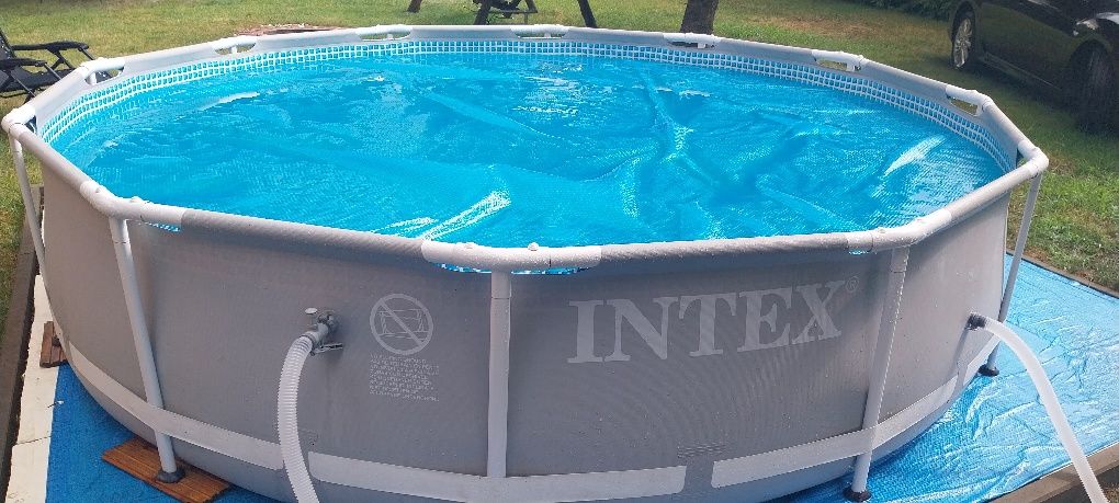Basen stelażowy INTEX+Pompa basenowa Intex z akcesoriami 4x filtr