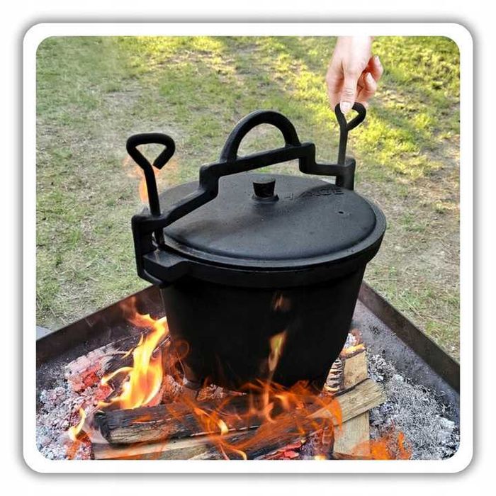 Kociołek żeliwny 8L ogrodowy do potraw jednogarnkowych leczo MOCNY new