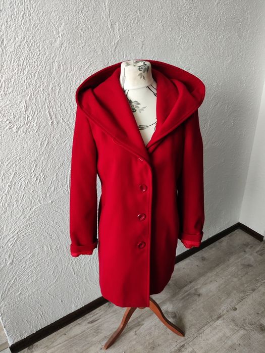Nowy czerwony płaszcz damski zimowy 48 Martex