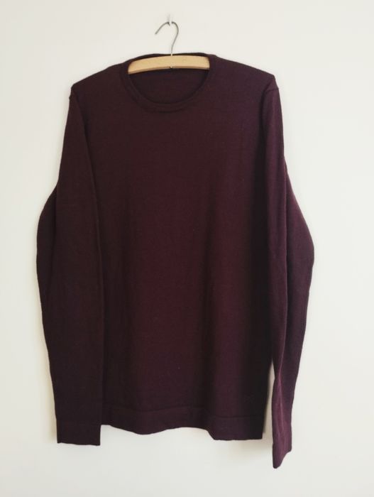 Sweter merino XL bordowy