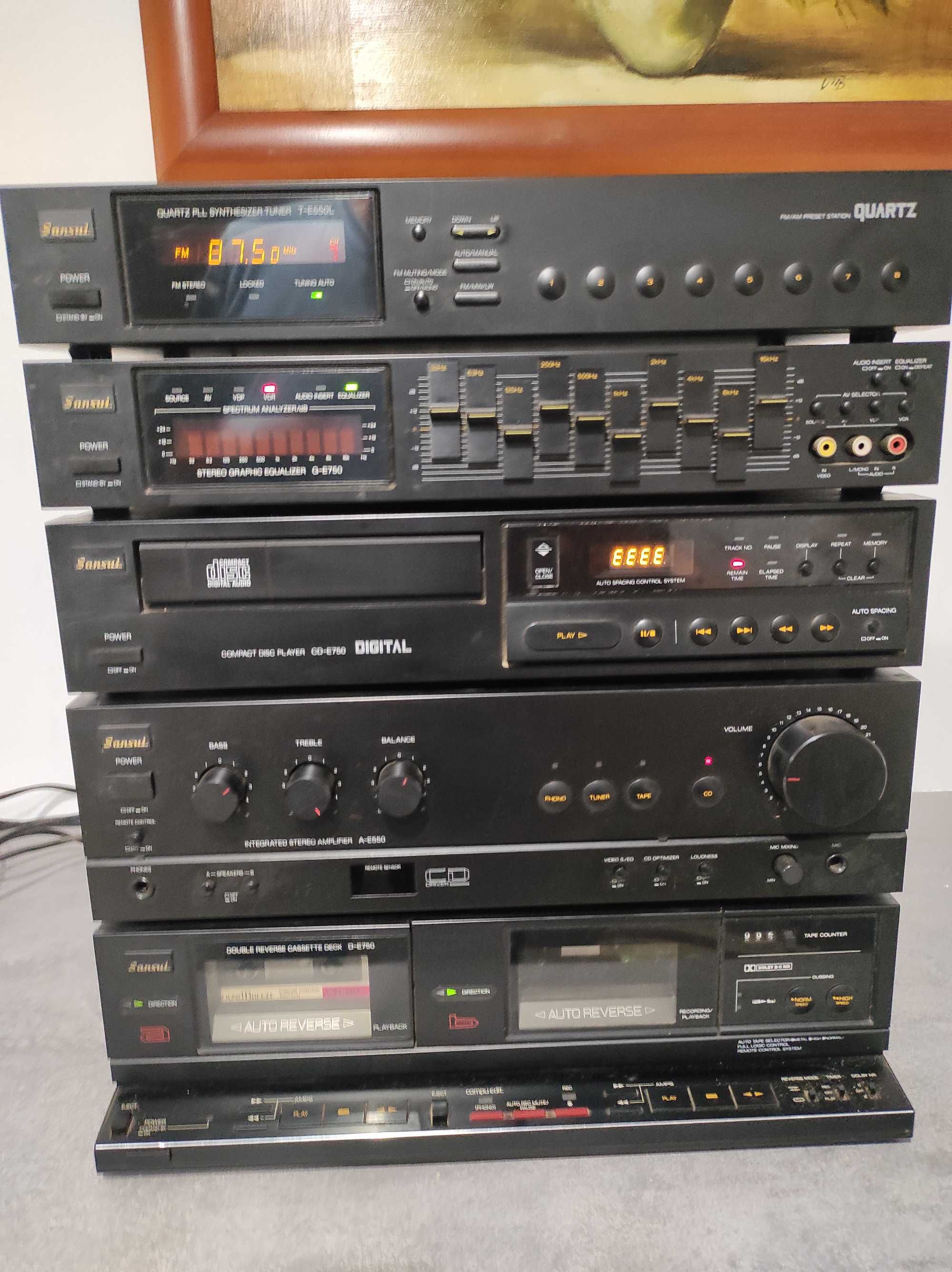 Wieża Sansui D-E750, A-E550, CD-E750, G-E750,  T-E550L