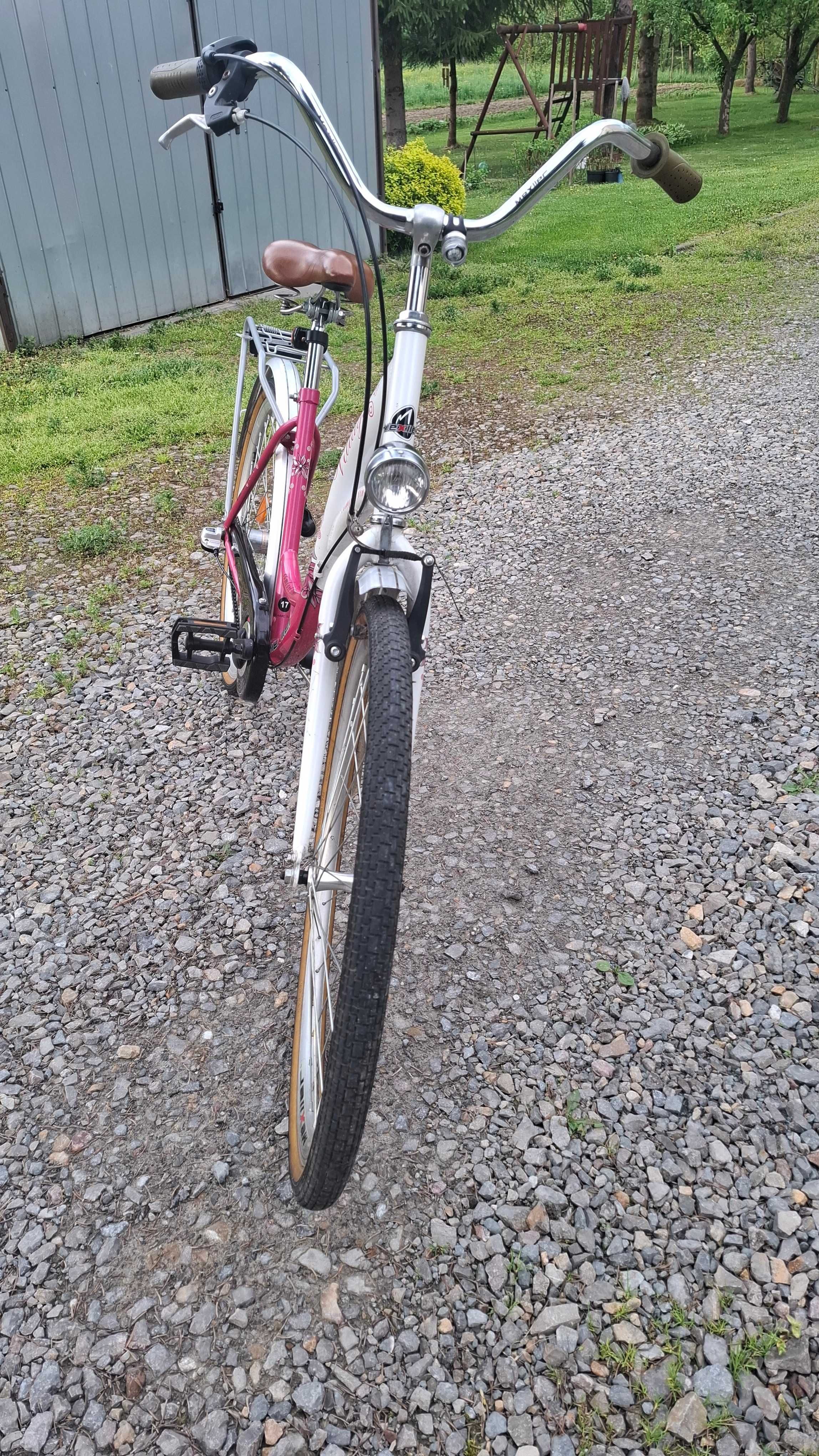 Damski Rower Miejski firmy VILLAGE- koła 26" kolor biało różowy