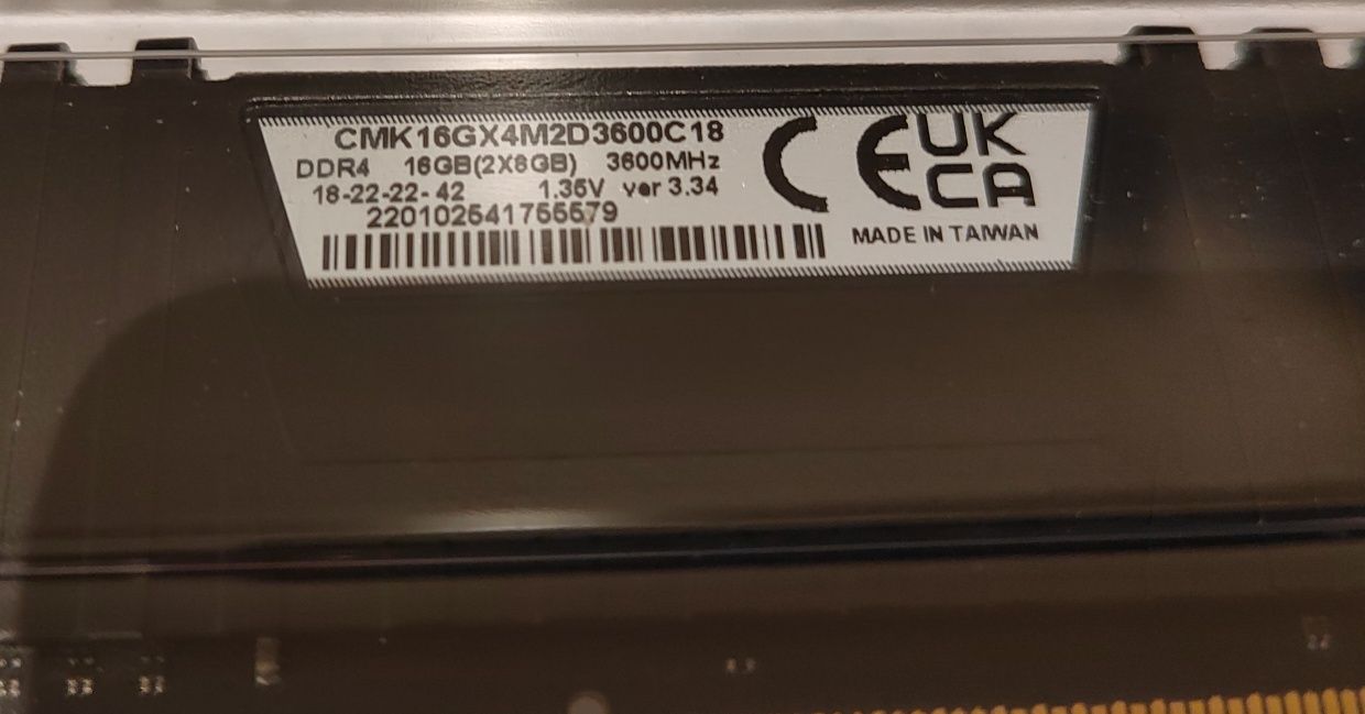 Memórias RAM Corsair dimm ddr4 3600MHz 8+8Gb