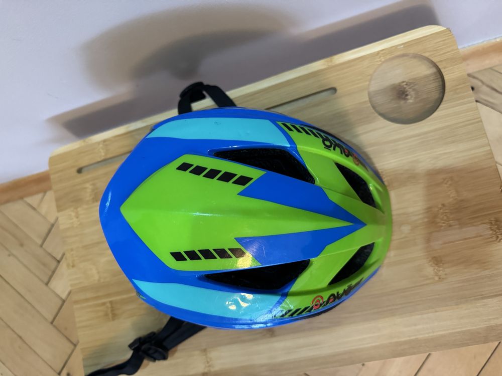 Dziecięcy kask rowerowy AVO-03 niebiesko-zielony rozm.M (46-52cm)