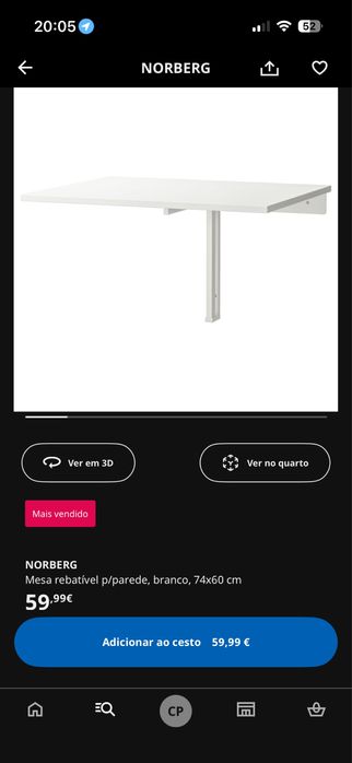 Mesa Dobravel Parede