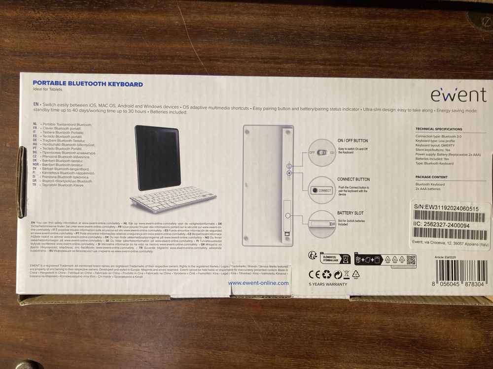 Teclado ewent bluetooth