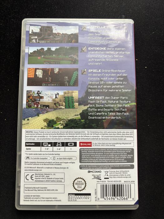 Minecraft nitendo switch