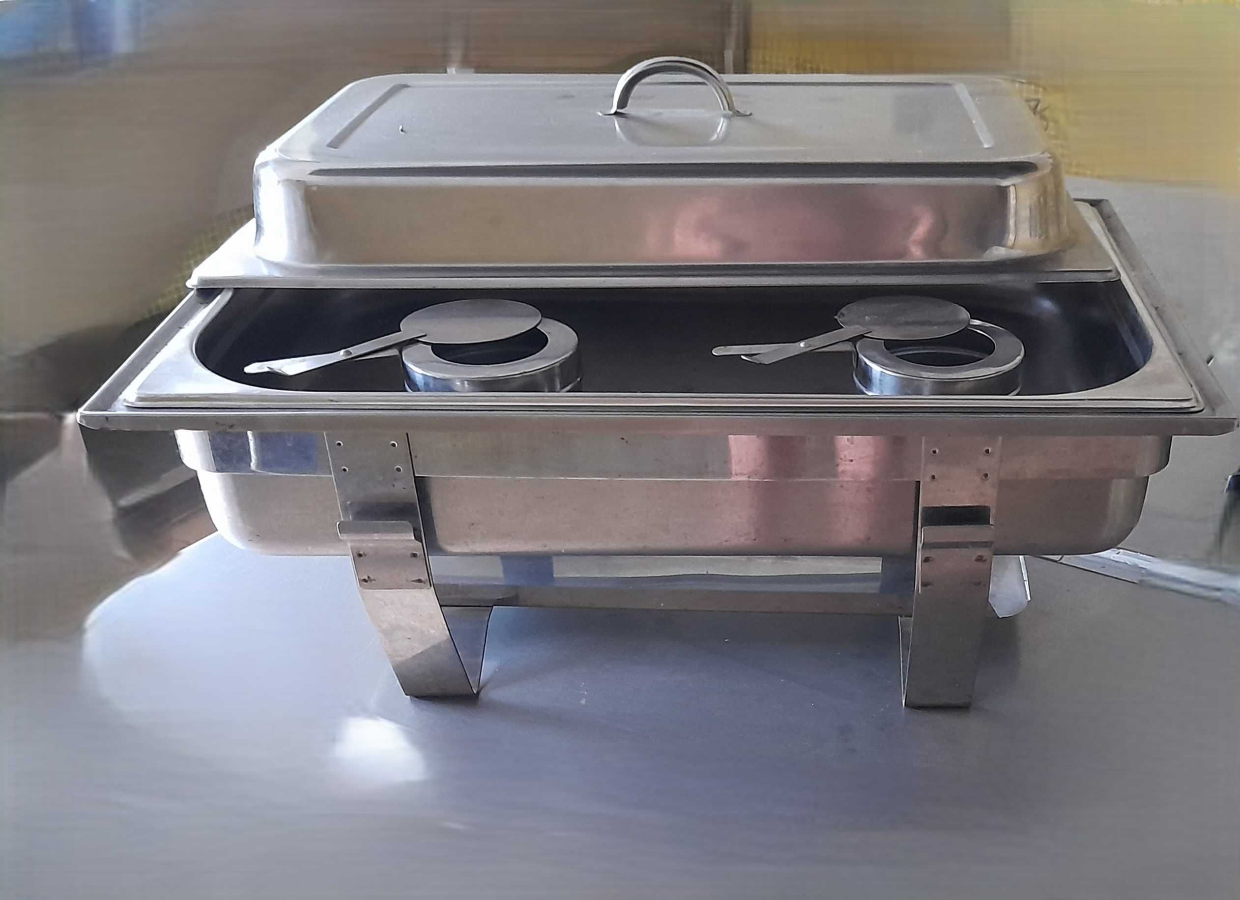 Banho maria  em inox com 2 lamparinas
