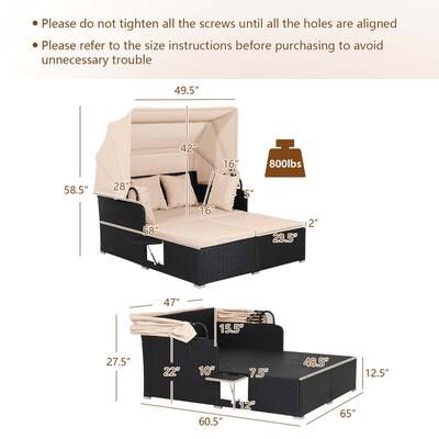 Leżanka technorattan 2 osobowa