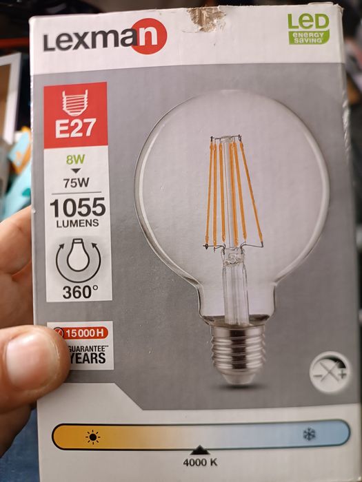 Żarówka ozdobna światło dzienne 8w = 75w 1055lumen