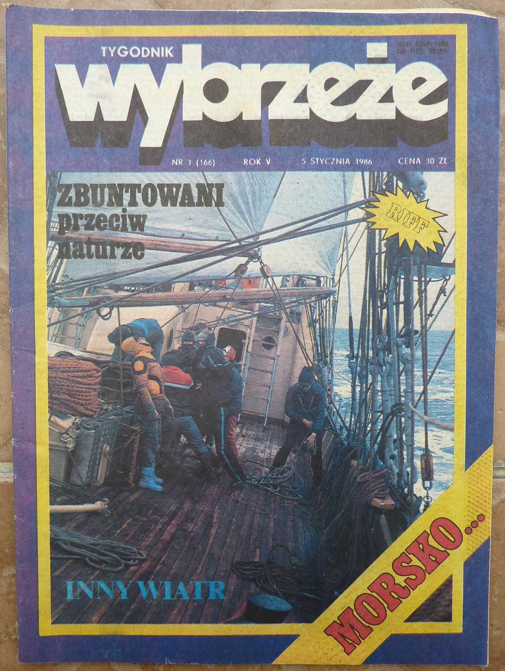 WYBRZEŻE tygodnik nr 1/1986 - plakat - zespół RIFF