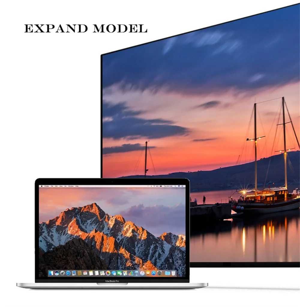 Hub Хаб 2в1 для Macbook, Ноутбук HDMI USB 3.0 TypeC Ethernet RJ45 Хаб