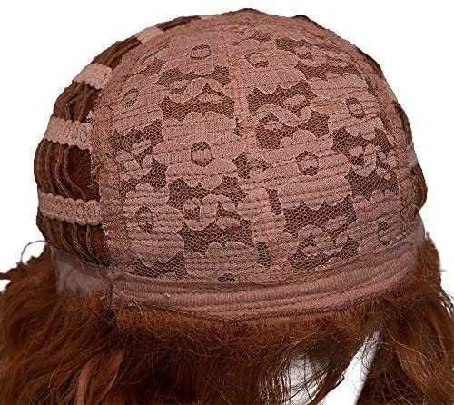 Peruca de Cabelo Comprido Encaracolada Ondulada Completa, Cor Cobre