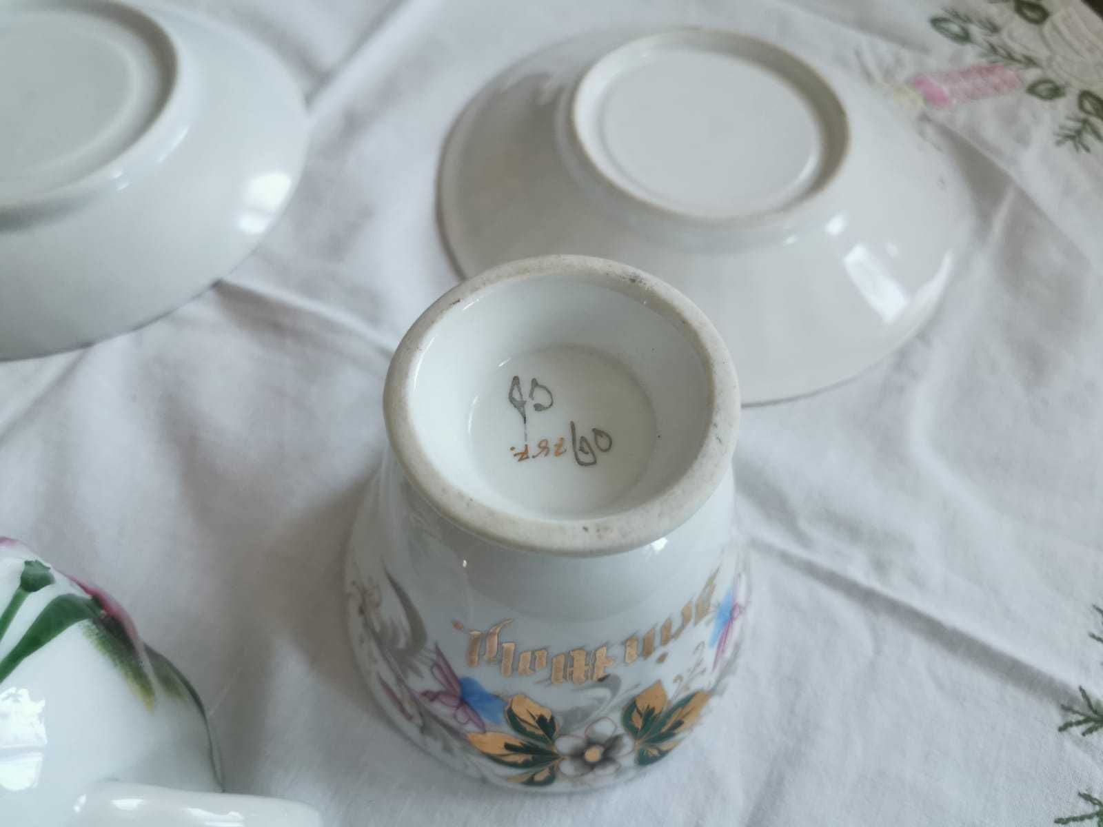 Stara porcelana filiżanki okazja cudo zestaw 3szt home do kawy zestaw