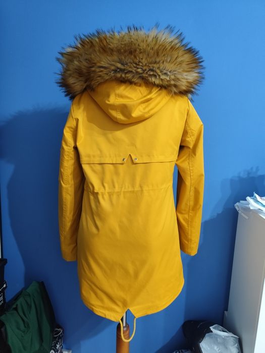 Kurtka zimowa damska, parka damska 2w1, żółta ocieplana, rozmiar L