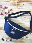 Granatowa welurowa nerka HANDMADE