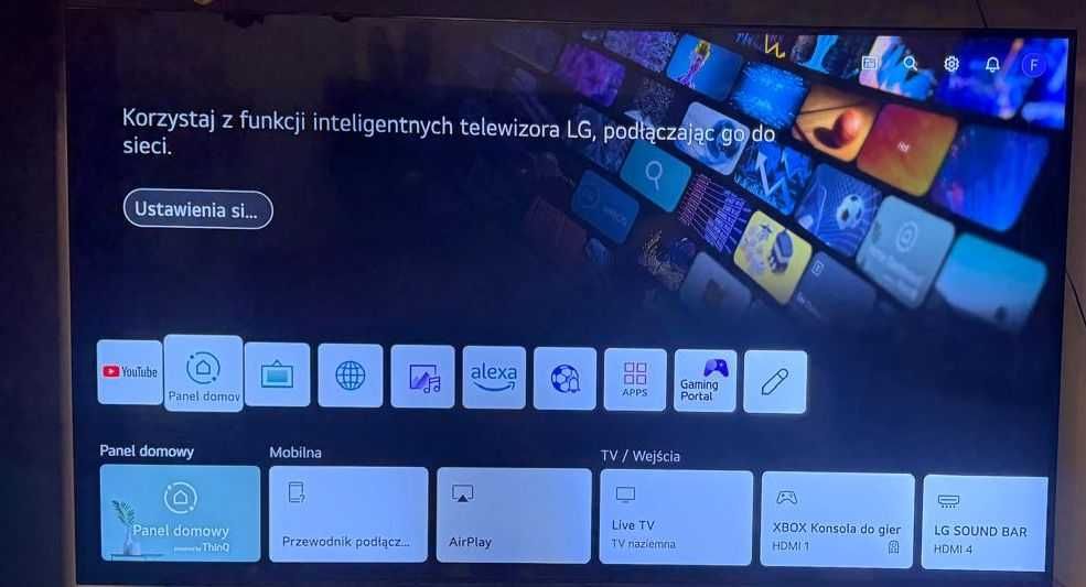 TV LG 55QNED819, 55 cali  wieszak i soundbar LG