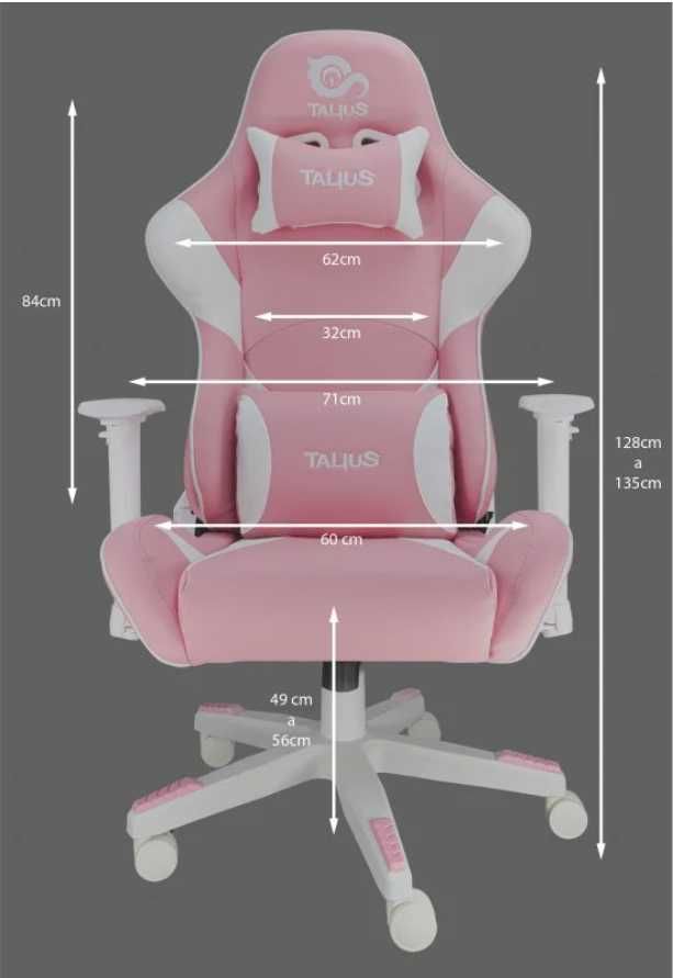 Talius Dragonfly Cadeira Gaming Branca/Rosa