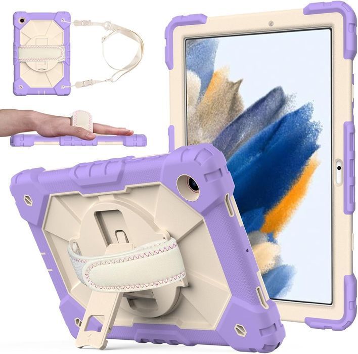 Etui do iPad 9/8/7 10.2" z Podstawką i Paskiem na Ramię Fioletowe
