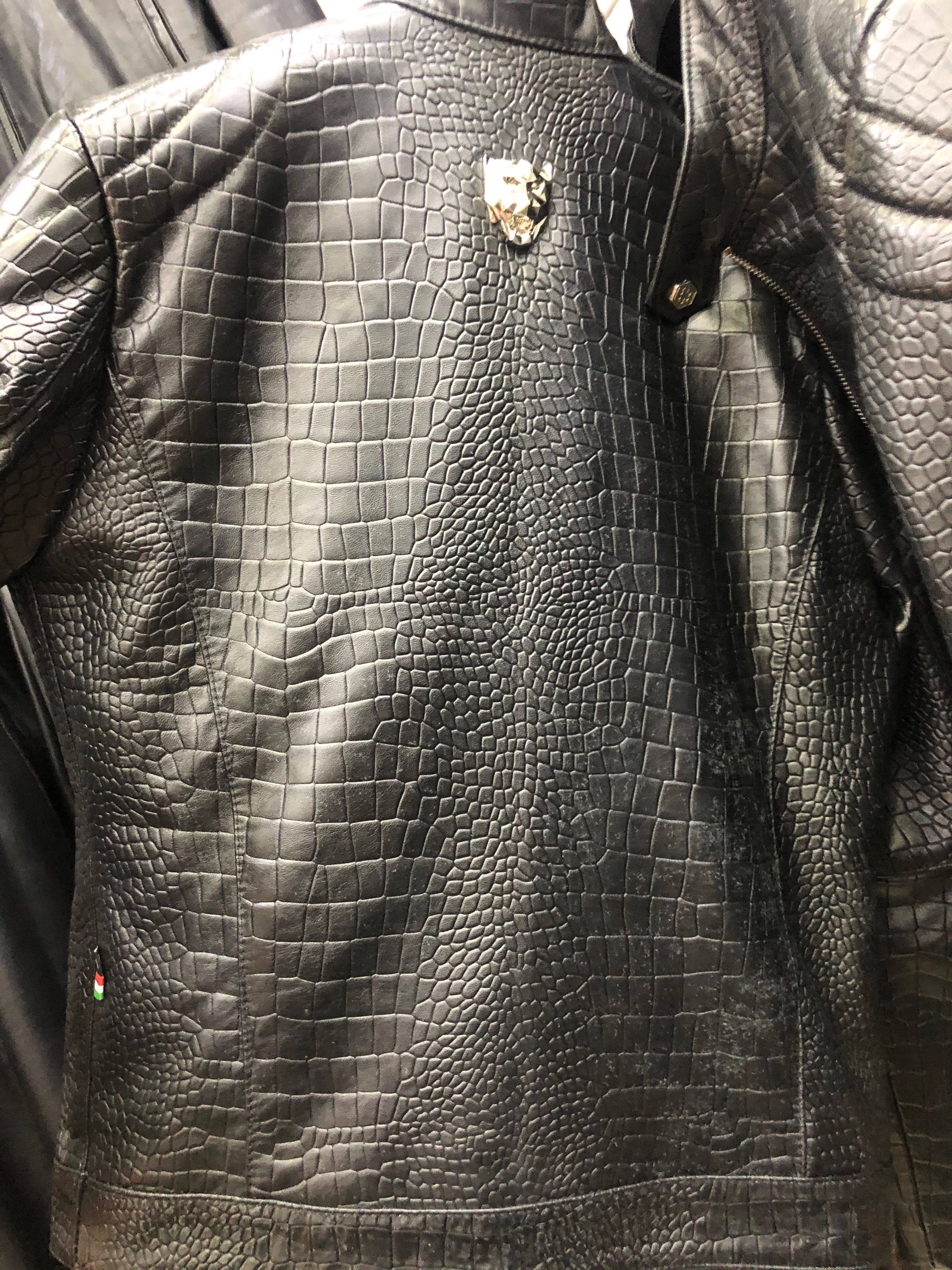 Sale!!! Kurtka skorzana philipp plein jak krokodyl