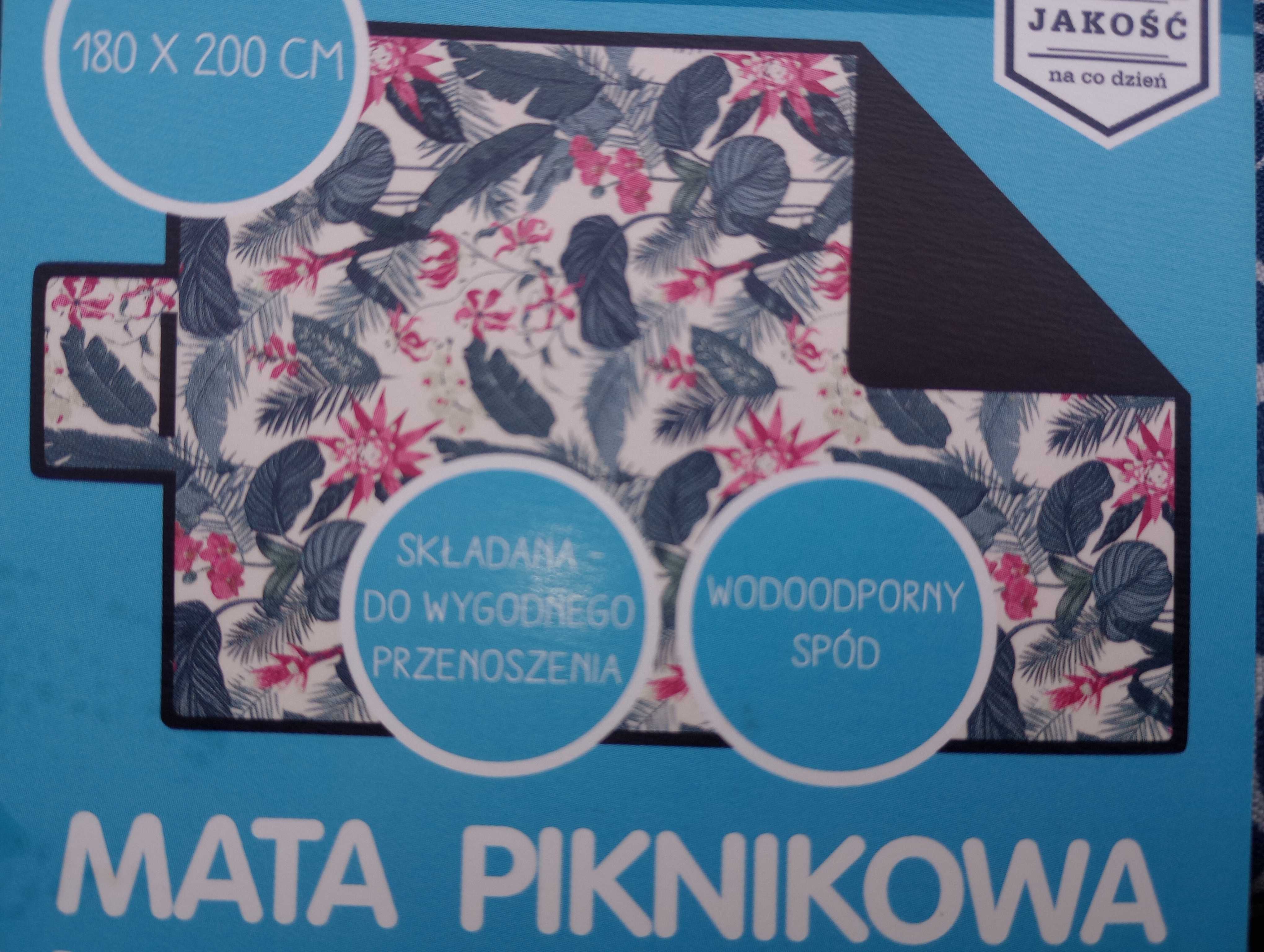 NOWY Duży Koc - Mata Piknikowa 180 X 200 Cm Super Jakość !