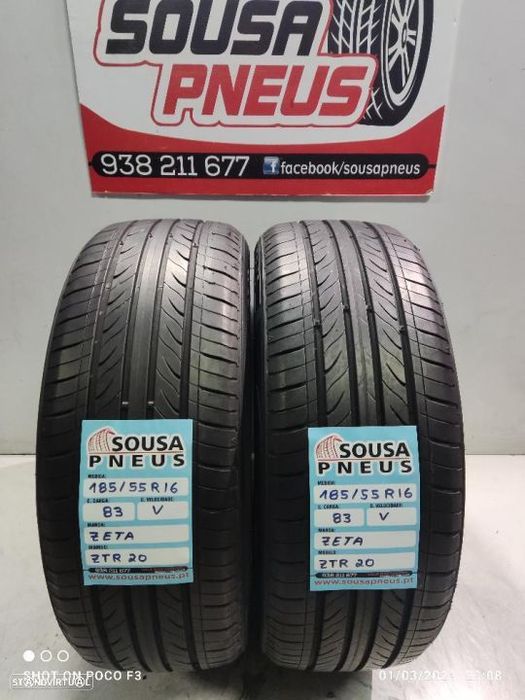 2 pneus semi novos 185-55r16 zeta - oferta dos portes