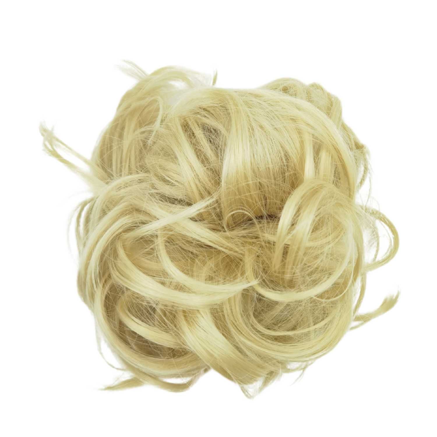 Treska na gumce kok messy bun jasny blond