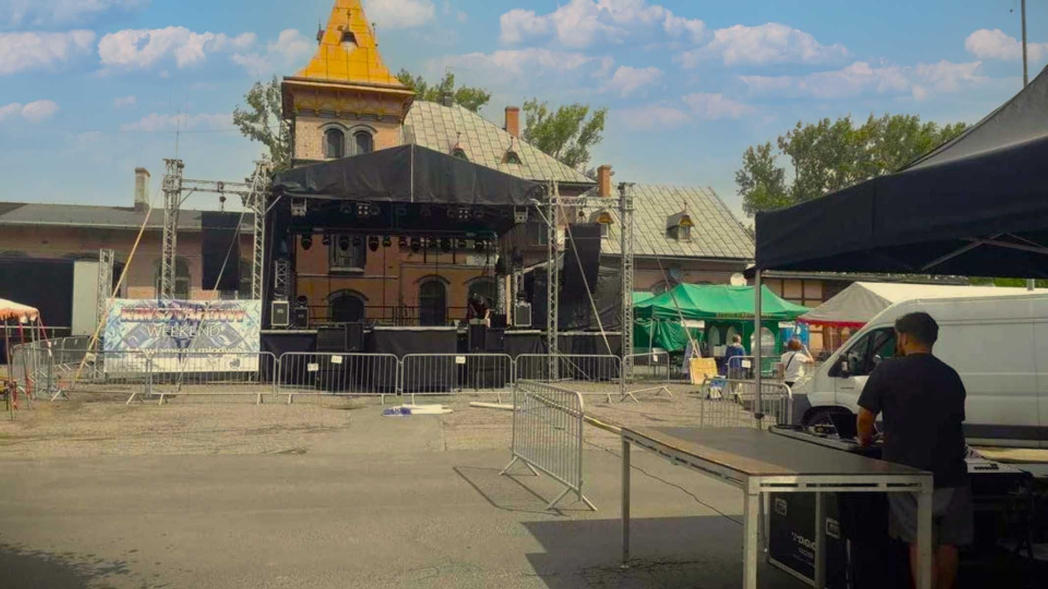Scena kompletna 8m szerokość  x 8m długość x 7m wysokość