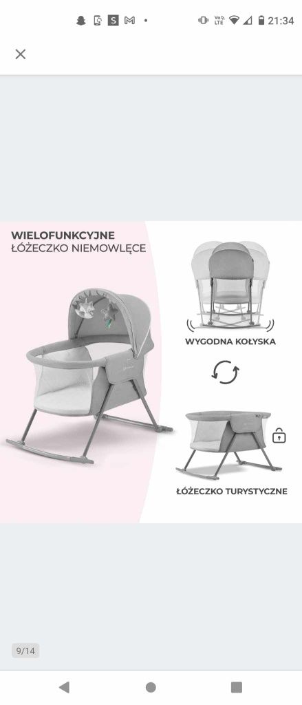 Łóżeczko dziecięce 3w1 Kinderkraft