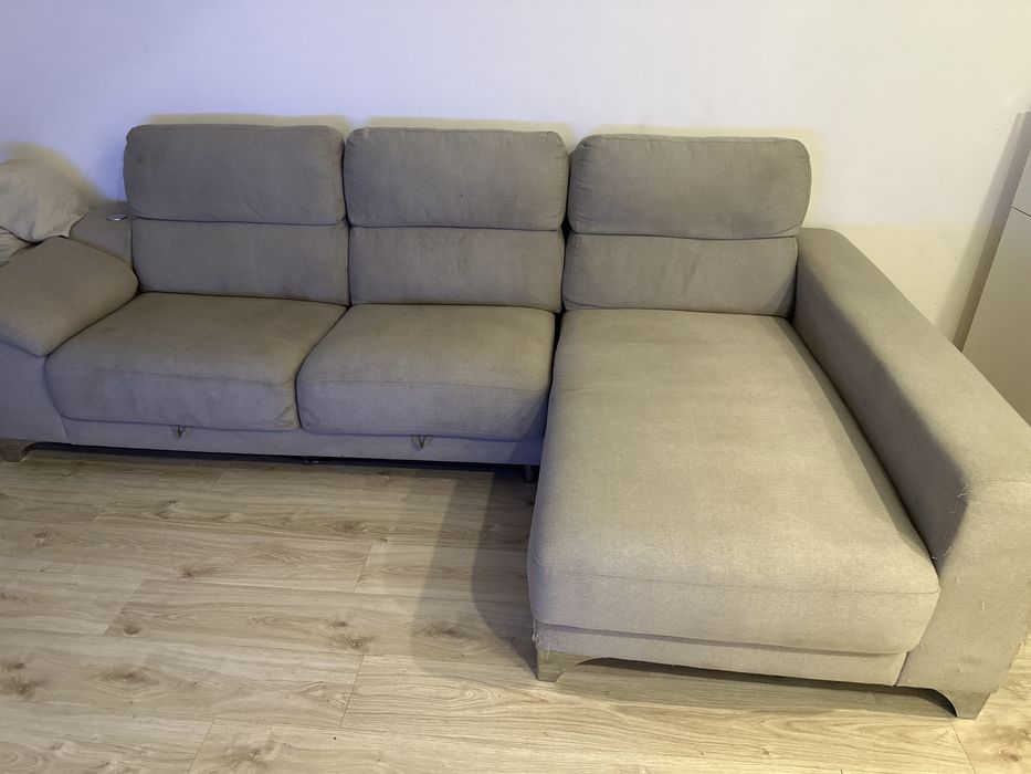 Sofa sala 3 lugares com chaise longue e possibilidade de alongar