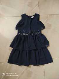 Granatowa sukienka dla dziewczynki r. 134