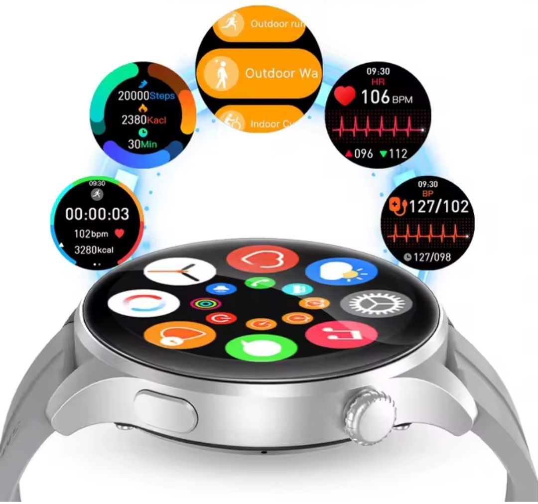 Smartwatch Amoled menu PL rozmowy