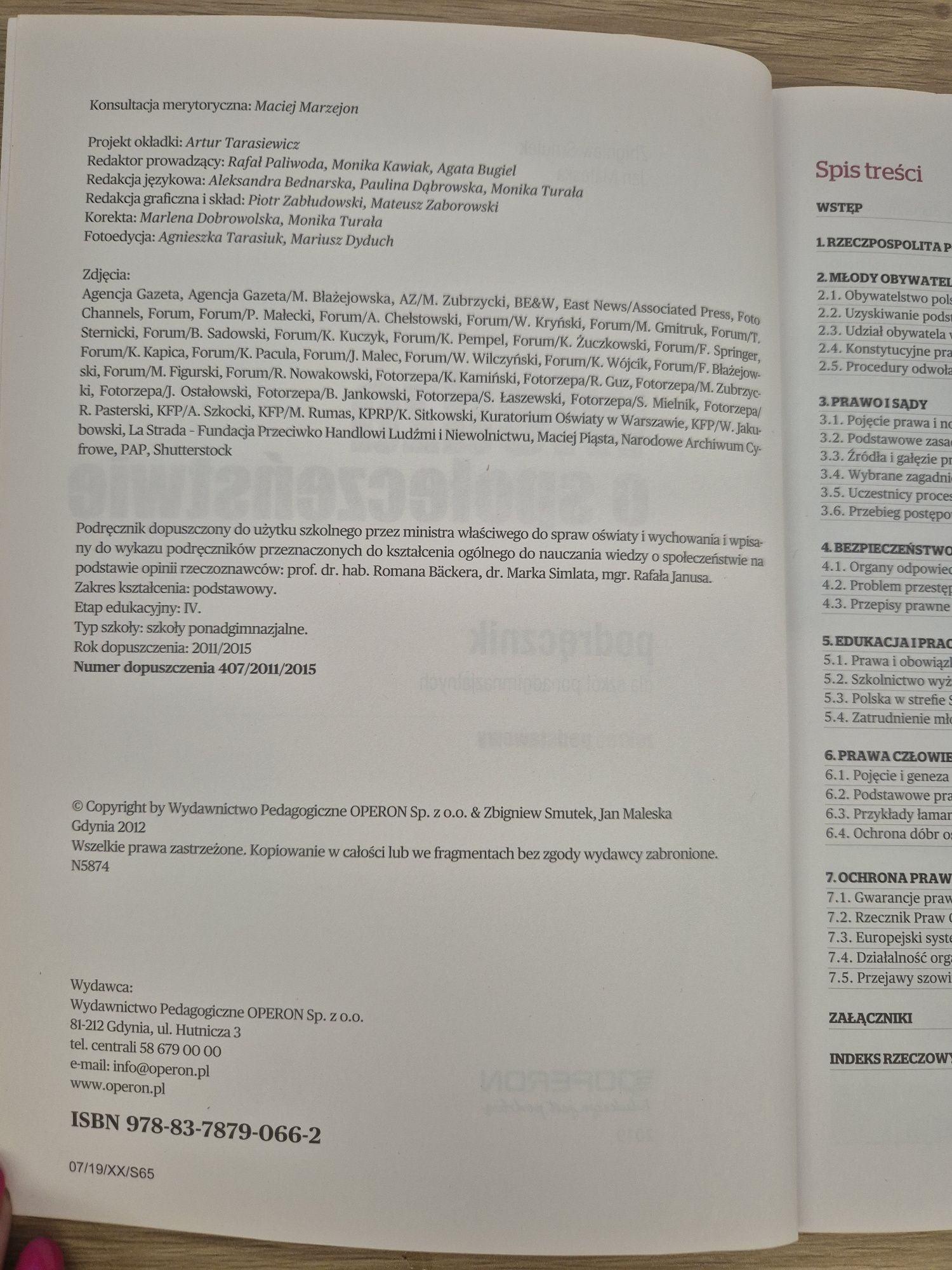 WOS zakres podstawowy szkoła średnia Operon  stan bdb