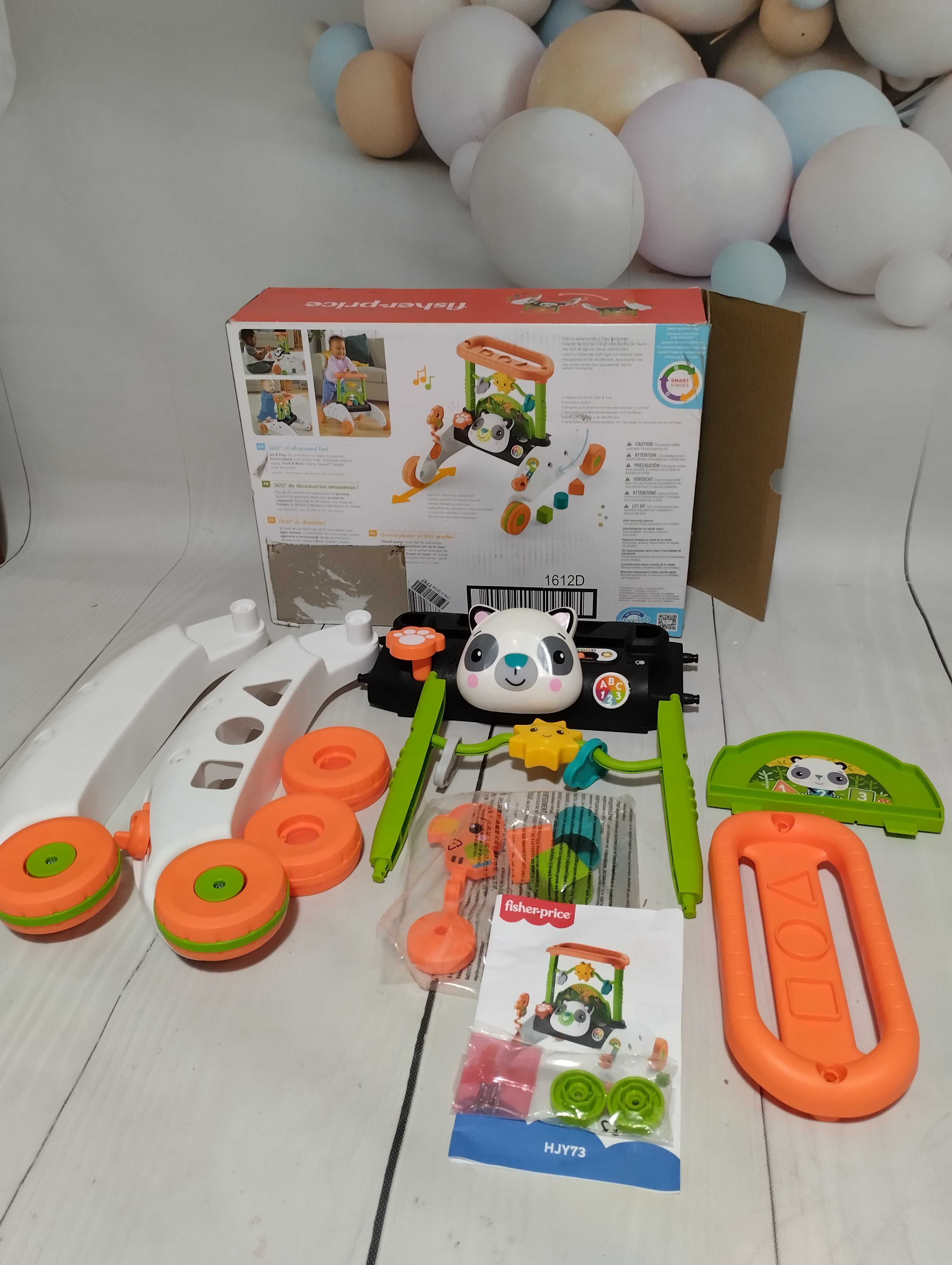 Dwustronny jeździk pchacz Fisher-Price HJY73 Panda interaktywny