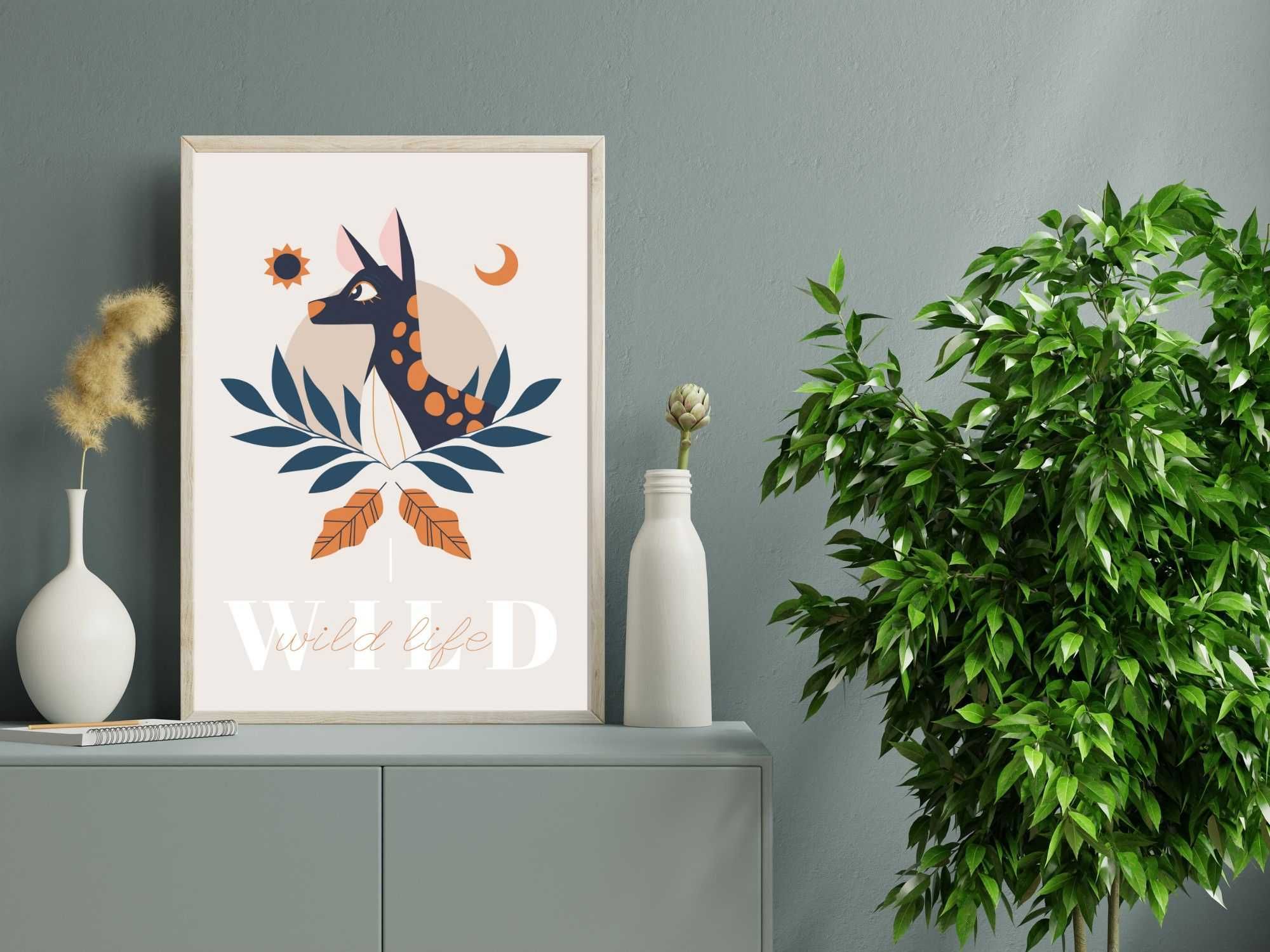 Zestaw 3 plakatów z motywem zwierzęcym, super cena styl Boho!
