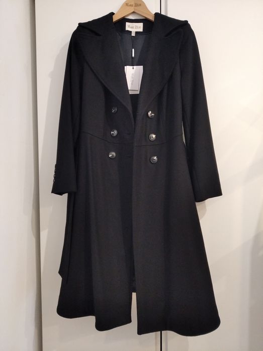 Płaszcz wełniany Marie Zelie Achillea czarny r.40