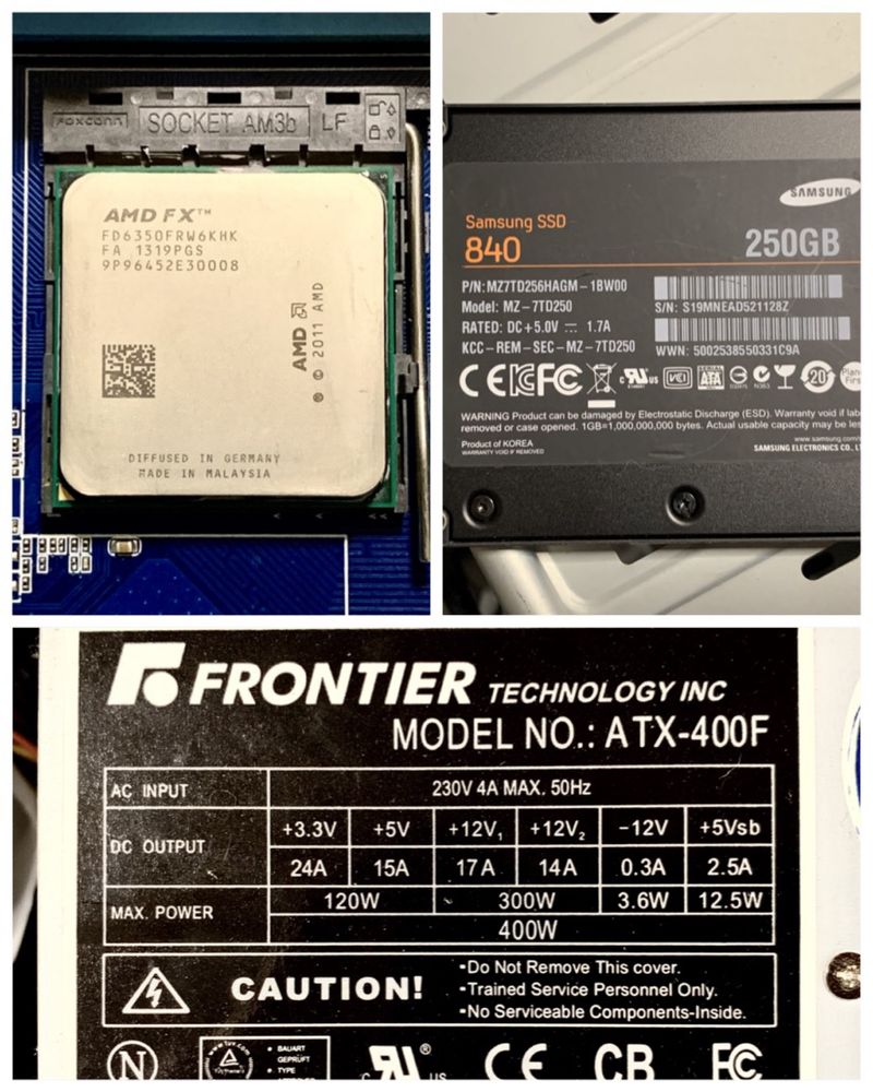 Готовий ПК для ігор та роботи FX-6350, 8GB, SSD 250GB, GTS 450 1Gb