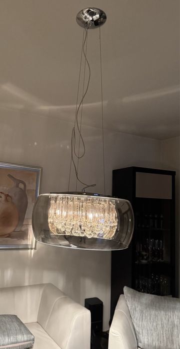 Lampa wisząca crystal do salonu, jadalni, elegancka jak nowa