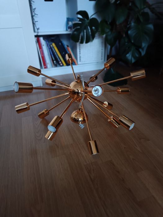 Żyrandol, lampa wisząca, złota