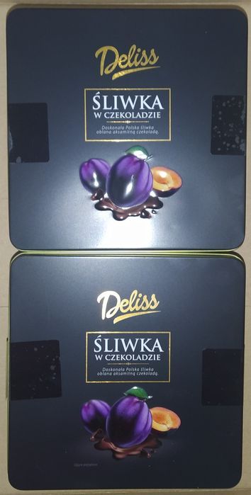 Śliwka w czekoladzie dellis w metalowej puszce *2 sztuki