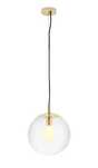 Lampa wisząca Kaspa ALUR S złota, klosz transparentny, 25 cm