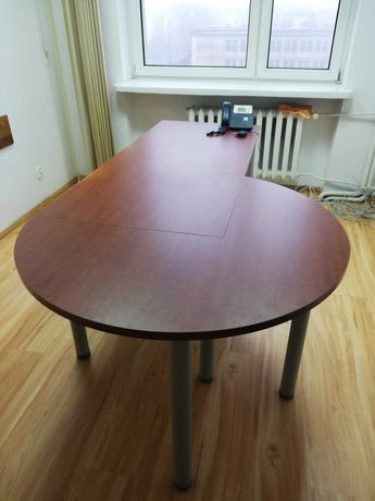 Duże biurko z dostawką + fotel