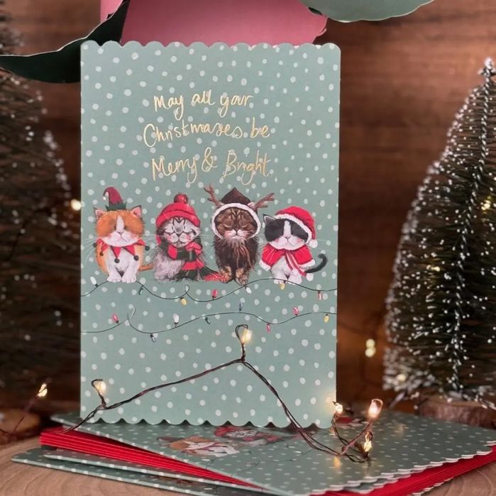 Karnet Święta Świąteczne koty. Alex Clark