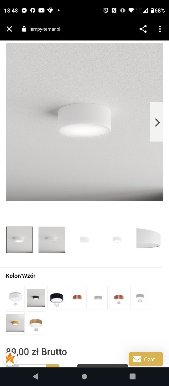 Lampa plafon Cleo 200 kolor biały E27