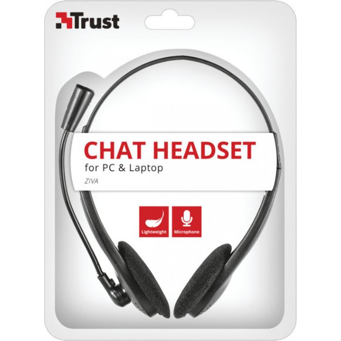 Trust ZIVA CHAT HEADSET Auscultadores Fita de cabeça Preto