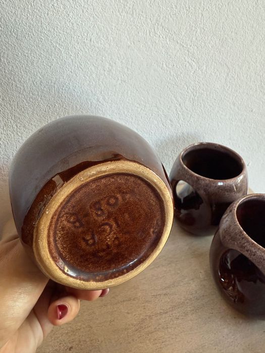 Conjunto de 6 canecas vintage em cerâmica Vidago