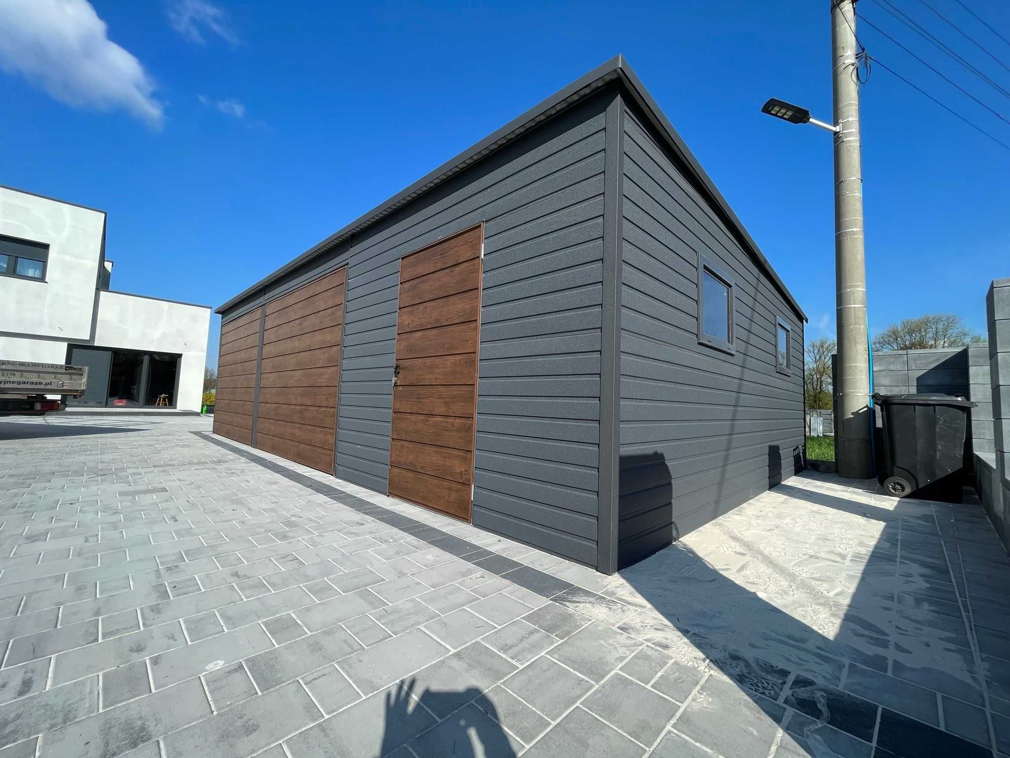 Nowoczesny Garaż blaszany drewnopodobny 9x6profil 6x6 6x5 5x5 4x6