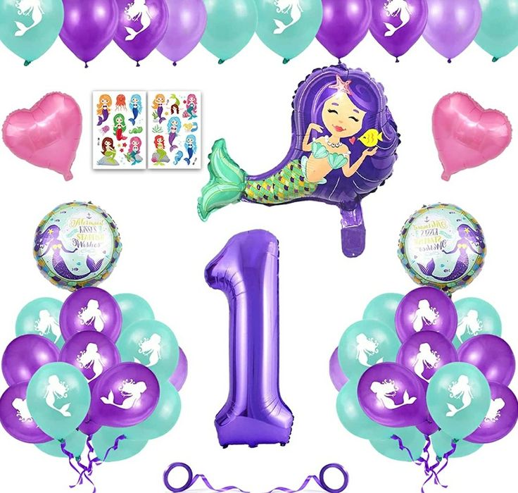 Nowy zestaw balonów na hel, syrenka
