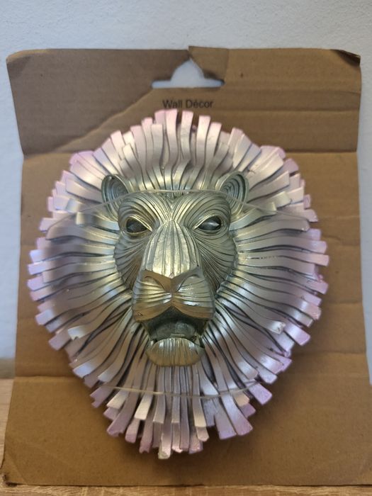 Dekoracja Ścienna Lew Głowa Lwa Unikat opalizująca 3d do pokoju kuchni